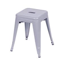 BANQUETA GOOD BAIXA DE METAL IRON CINZA