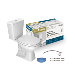 Kit Bacia + Caixa Acoplada Branca Deca Aspen (+ Kit Instalação)