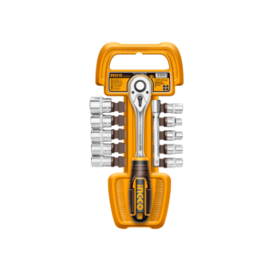 Jogo De Soquetes Com Chave Catraca ½’’ 12 Peças Ingco Hkts12122