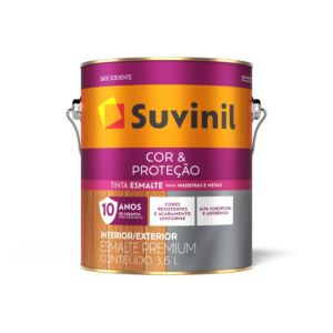 Tinta Esmalte Cor E Proteção Brilhante Branco 3,6lt (Base Solvente) Suvinil