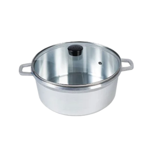 Panela De Ferro Fundido Polido Com Tampa De Vidro 16/24 Aliança