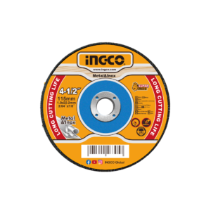 DISCOS DE CORTE PARA METAL 4.1/2” (115X1,0X22,2MM) C/100 PC INGCO MCD10115100