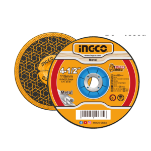 DISCOS DE DESBASTE PARA METAL 4.1/2” (115X6,0X22,2MM) INGCO MGD601151