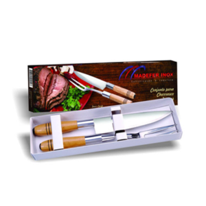 Conjunto Churrasco 2 Pçs Rf 1-040 Madeferinox