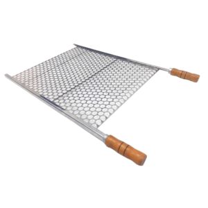Grelha Churrasco Inox 60 Cm Larg X 50 Cm Comp Cabo Mad Ribeiro