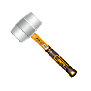 Marreta De Borracha Branca Com Cabo De Fibra E Emborrachado 450g Ingco Hruh8916