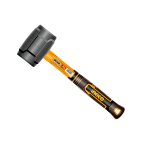 Marreta De Borracha Preta Com Cabo De Fibra E Emborrachado 450g Ingco Hruh8816