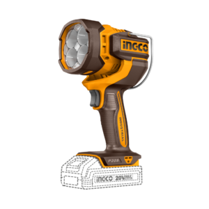 LANTERNA DE TRABALHO 2000 LUMENS À BATERIA ÍON-LÍTIO 20V INGCO (NÃO ACOMPANHA BATERIA) REF.: CWLI2088