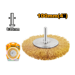 ESCOVA DE ACO CIRCULAR COM HASTE 1/4" 100MM WB41001