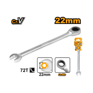 CHAVE COMBINADA COM CATRACA CR-V 22MM INGCO HCSPAR221"
