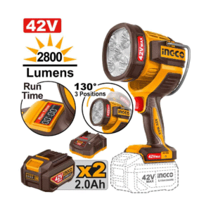LANTERNA REFLETORA 2800 LUMENS" À BATERIA 42V INGCO C/2 BAT 2.0A.h INGCO CWLI42896